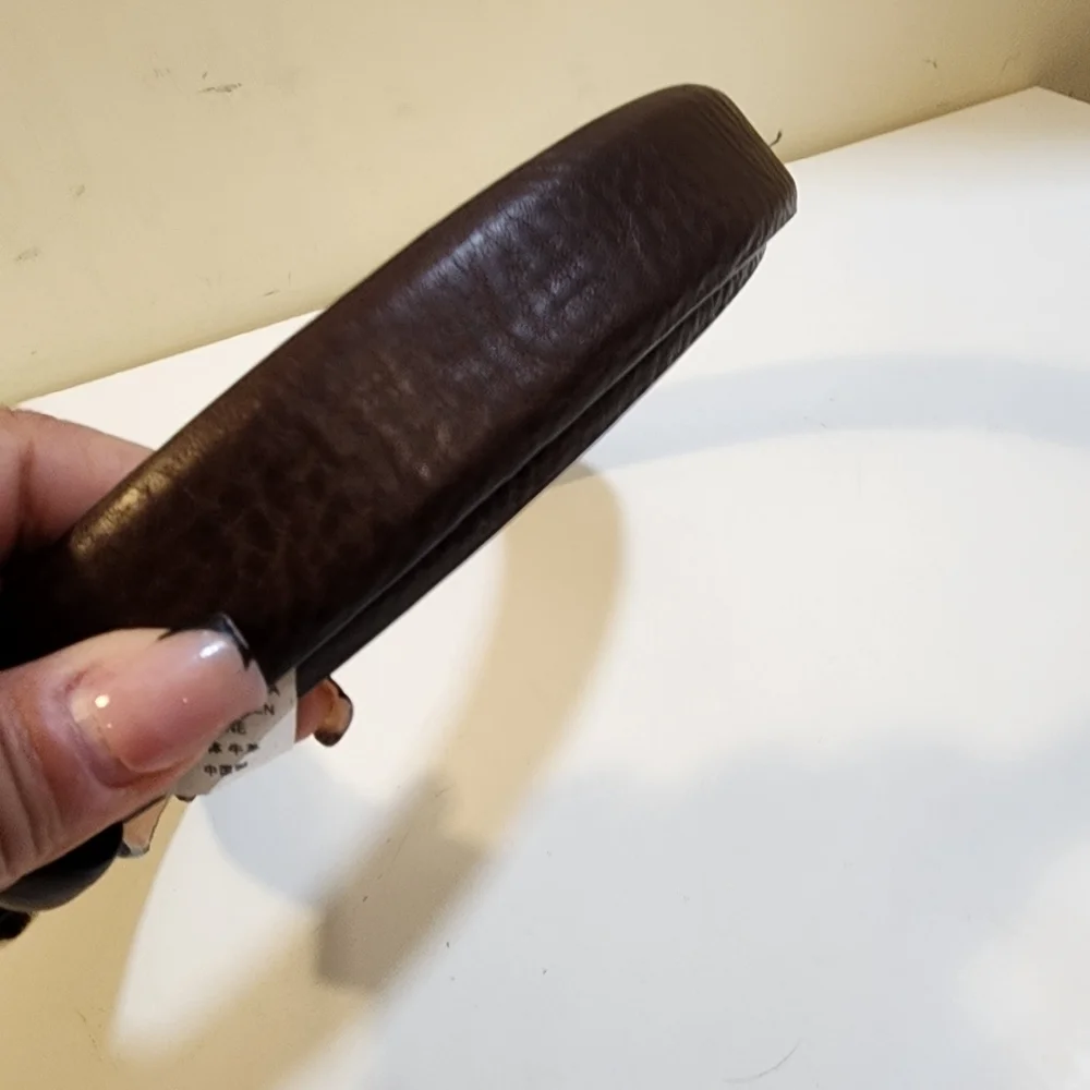 LAND'S END men's Brown Cow Leather Belt size 40